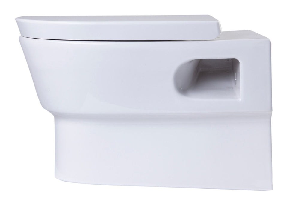 EAGO WD332 Modern Wall Mounted Dual Flush White Ceramic Toilet Bowl