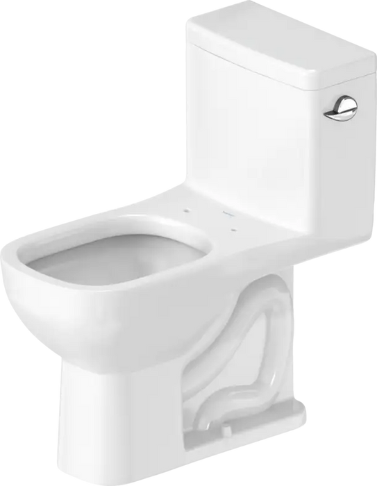 Duravit D-Code One Piece Toilet Elongated  1.28/1.28 GPF, Trip lever placement: Right, Barrier free, White High Gloss