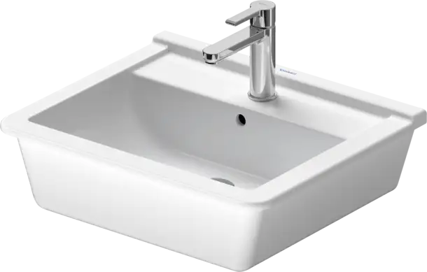 Duravit - Starck 3 Drop-In Sink  22 " x 18 1/4 ", with Overflow, 1 x Faucet hole, White High Gloss