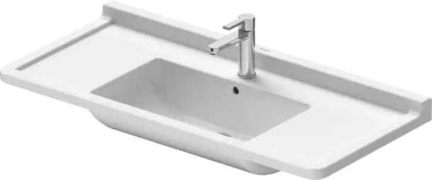 Starck 3 Wall Mounted Sink  41 3/8 " x 19 1/8 ", with Overflow, 3 x Faucet hole, White High Gloss