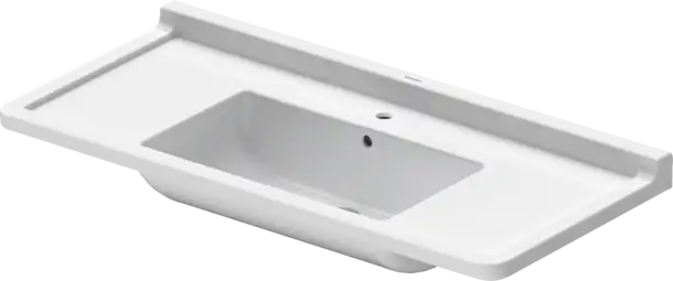 Starck 3 Wall Mounted Sink  41 3/8 " x 19 1/8 ", with Overflow, 3 x Faucet hole, White High Gloss