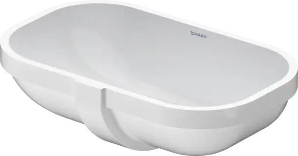 Duravit D-Code Undermount Sink  19 1/2 " x 11 3/8 ", with Overflow, without Faucet hole, White High Gloss