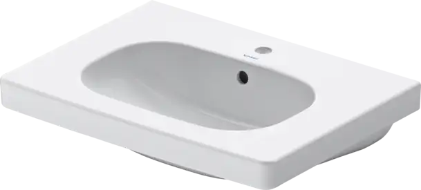 D-Code Wall Mounted Sink  25 5/8 " x 19 1/8 ", with Overflow, 1 x Faucet hole, White High Gloss