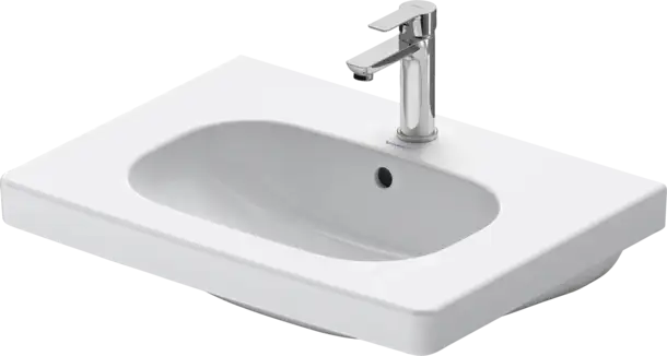 D-Code Wall Mounted Sink  25 5/8 " x 19 1/8 ", with Overflow, 1 x Faucet hole, White High Gloss