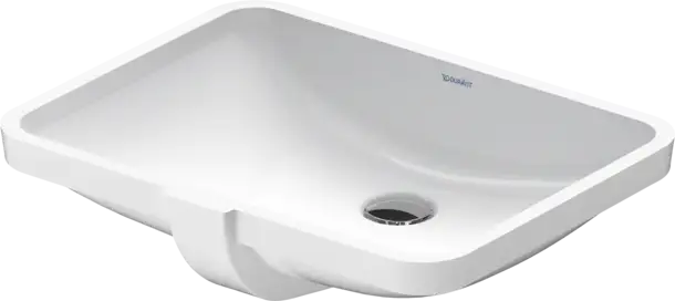 Duravit ME by Starck Undermount Sink  20 7/8 " x 14 3/8 ", with Overflow, without Faucet hole, Ground, White High Gloss