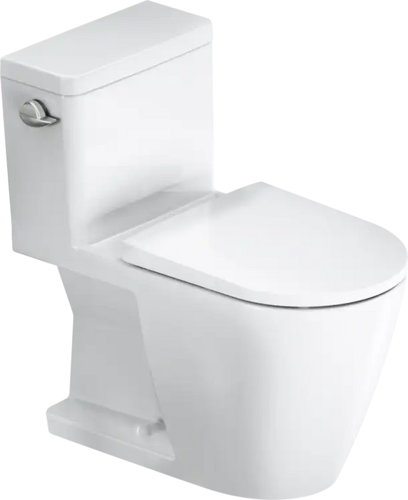 Duravit-D-Neo One Piece Toilet Rimless Elongated  0.8/1.28 GPF, Trip lever placement: Left, White High Gloss