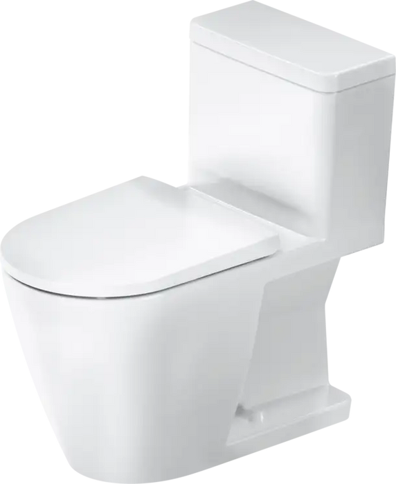 Duravit-D-Neo One Piece Toilet Rimless Elongated  0.8/1.28 GPF, Trip lever placement: Left, White High Gloss