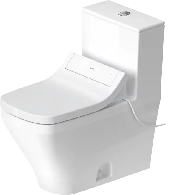 DuraStyle One Piece Toilet Elongated  1.28/1.28 GPF, Trip lever placement: Left, White High Gloss