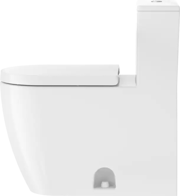 Duravit-ME by Starck One Piece Toilet Rimless Elongated  0.92/1.32 GPF, Trip lever placement: Top center, White High Gloss