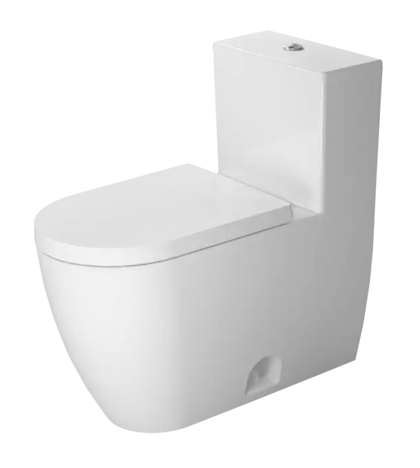 Duravit-ME by Starck One Piece Toilet, Rimless  0.92/1.32 GPF, with Slow Close, Removable Seat, Trip lever placement: Top center