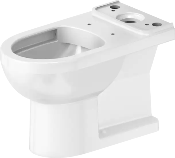Duravit No.1 Toilet Bowl Rimless Elongated  0.92/1.32 GPF, White High Gloss