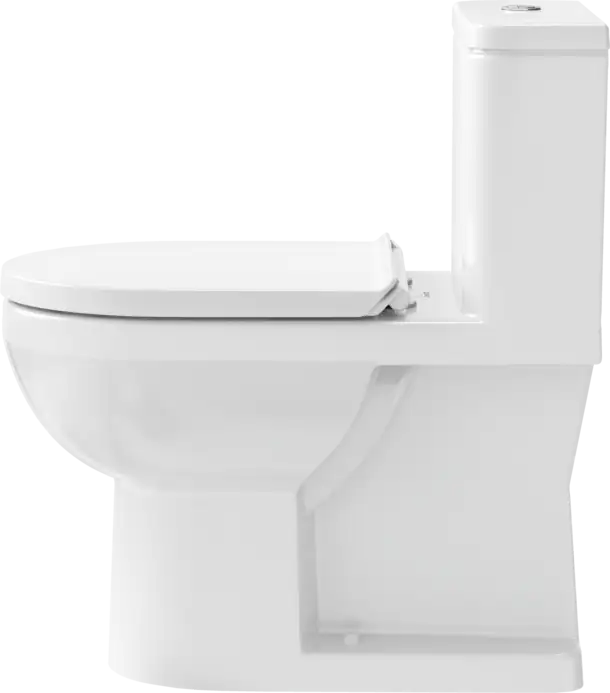 Duravit No.1 One Piece Toilet Rimless Elongated  0.92/1.32 GPF, Trip lever placement: Top center, White High Gloss