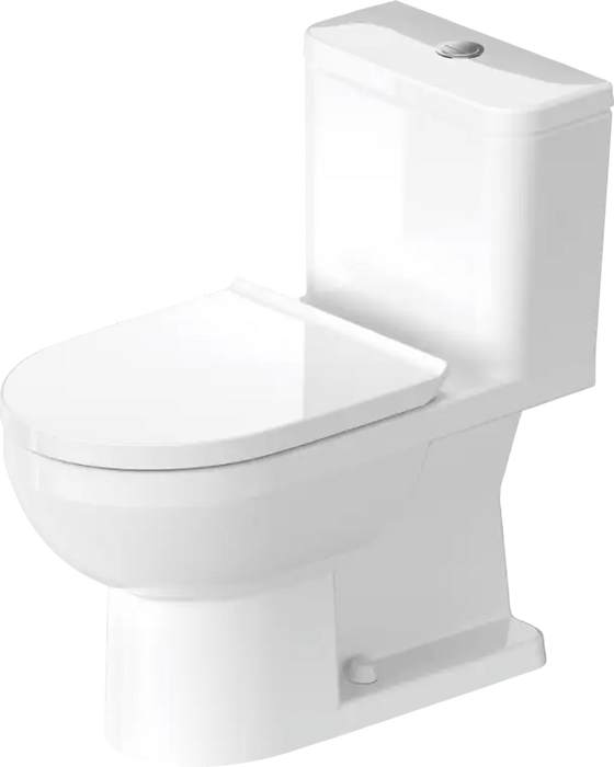 Duravit No.1 One Piece Toilet Rimless Elongated  0.92/1.32 GPF, Trip lever placement: Top center, White High Gloss