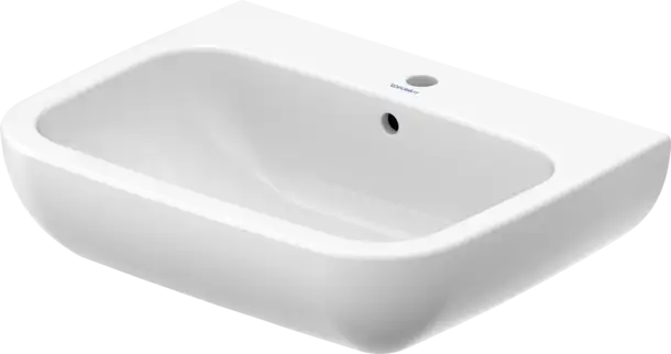 D-Code Wall Mounted Sink  25 x 19 5/8 ", with Overflow, 1 x Faucet hole, White High Gloss