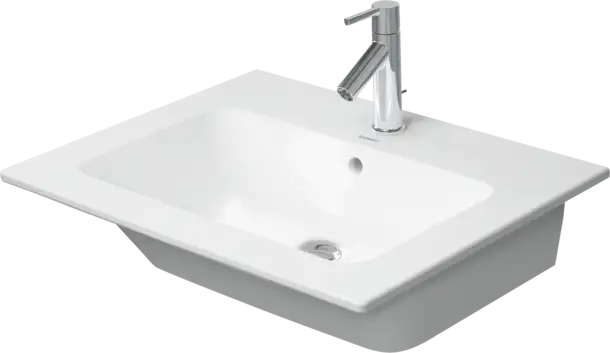 Duravit-ME by Starck Wall Mounted Sink  24 3/4 " x 19 1/4 ", with Overflow, 1 x Faucet hole, White High Gloss