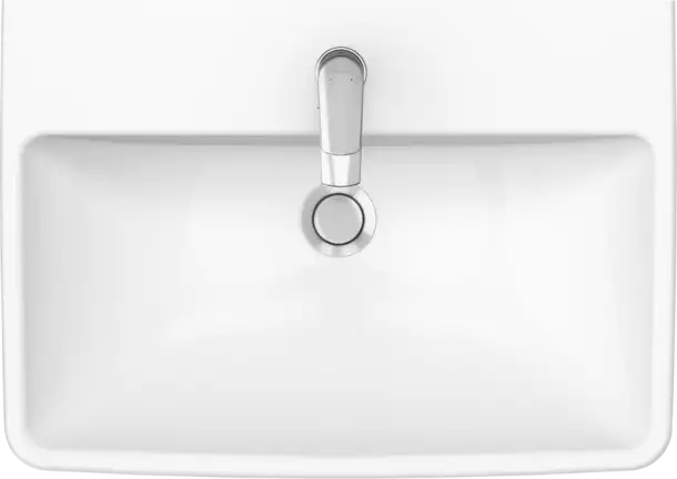 Duravit No.1 Wall Mounted Sink  25 5/8 " x 18 1/8 ", with Overflow, 1 x Faucet hole, White High Gloss