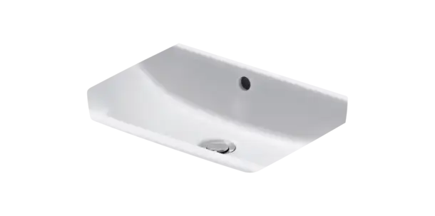 Duravit No.1 Wall Mounted Sink  25 5/8 " x 18 1/8 ", 3 x Faucet hole, White High Gloss