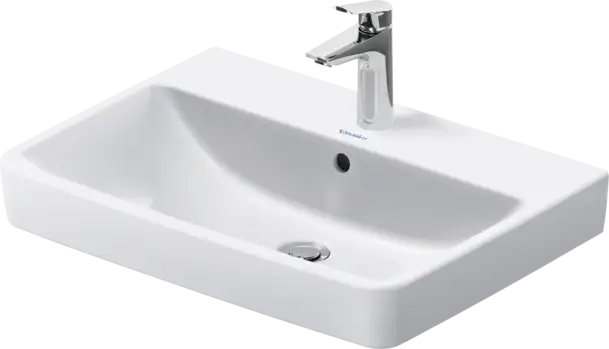 Duravit No.1 Wall Mounted Sink  25 5/8 " x 18 1/8 ", with Overflow, 1 x Faucet hole, White High Gloss