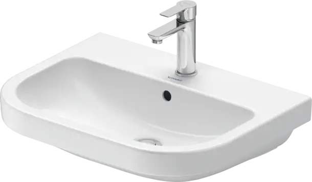 D-Code Wall Mounted Sink  23 5/8 " x 18 1/8 ", with Overflow, 1 x Faucet hole, White High Gloss