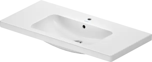 D-Code Wall Mounted Sink  39 3/8 " x 18 7/8 ", with Overflow, 1 x Faucet hole, White High Gloss