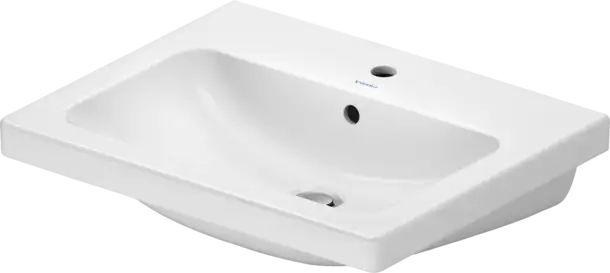 D-Code Wall Mounted Sink  23 5/8 " x 18 7/8 ", with Overflow, 1 x Faucet hole, White High Gloss