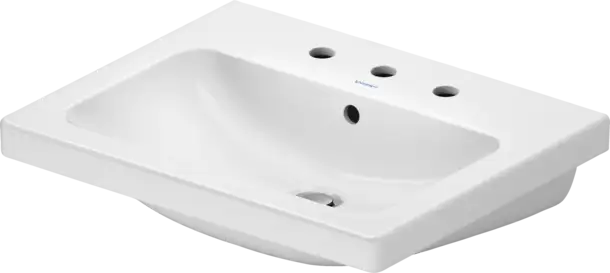 D-Code Wall Mounted Sink  23 5/8 " x 18 7/8 ", 3 x Faucet hole, White High Gloss