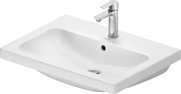 D-Code Wall Mounted Sink  25 5/8 " x 18 7/8 ", with Overflow, 1 x Faucet hole, White High Gloss