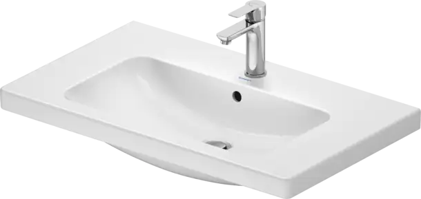 D-Code Wall Mounted Sink  31 1/2 " x 18 7/8 ", with Overflow, 3 x Faucet hole, White High Gloss
