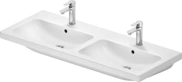 D-Code Wall Mounted Sink  47 1/4 " x 18 7/8 ", with Overflow, 2 x Faucet hole, White High Gloss