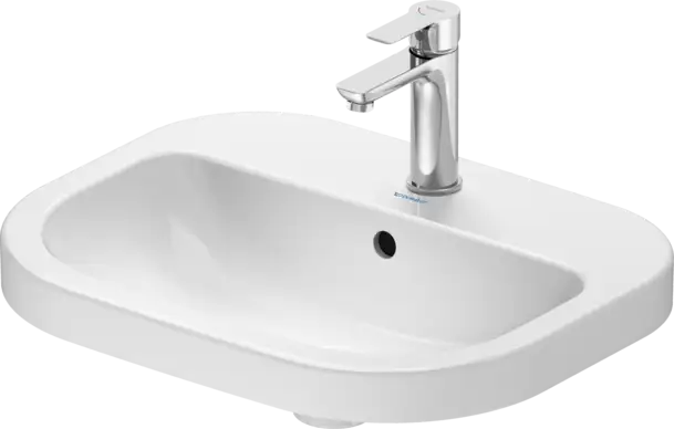 D-Code Vessel Sink  21 5/8 " x 17 3/8 ", with Overflow, 1 x Faucet hole, White High Gloss