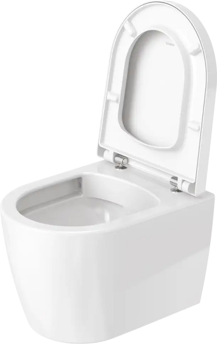 ME by Starck Wall Mounted Toilet Compact Rimless  0.8/1.28 GPF, White High Gloss