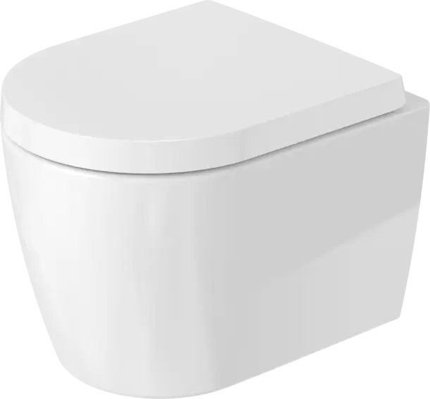 ME by Starck Wall Mounted Toilet Compact Rimless  0.8/1.28 GPF, White High Gloss