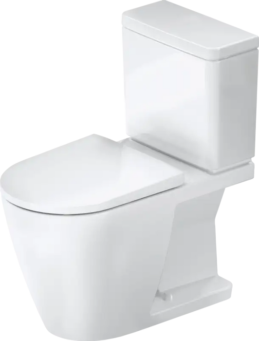 Duravit-D-Neo Two Piece Toilet, Elongated, Rimless  1.28 GPF, with Slow Close, Removable Seat, White High Gloss