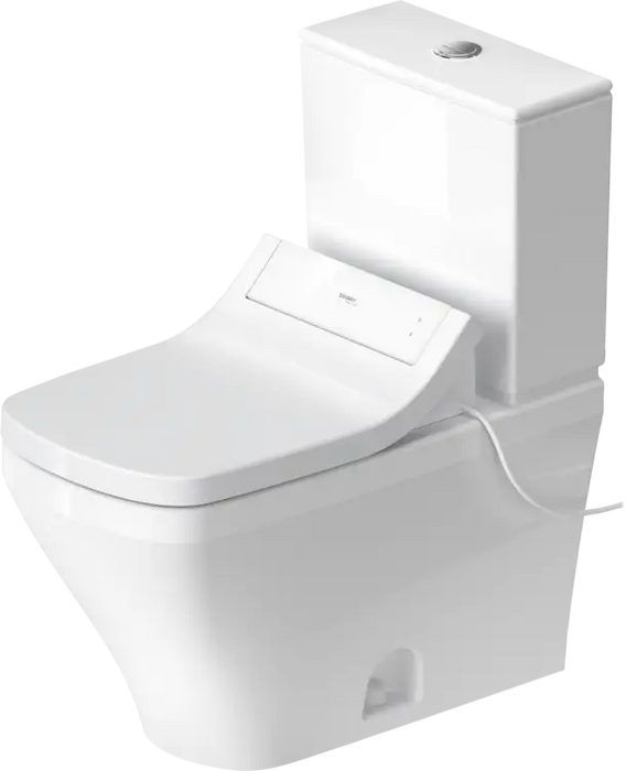 Duravit-DuraStyle floor standing toilet set, Elongated  0.92/1.32 GPF, with Slow Close, White High Gloss