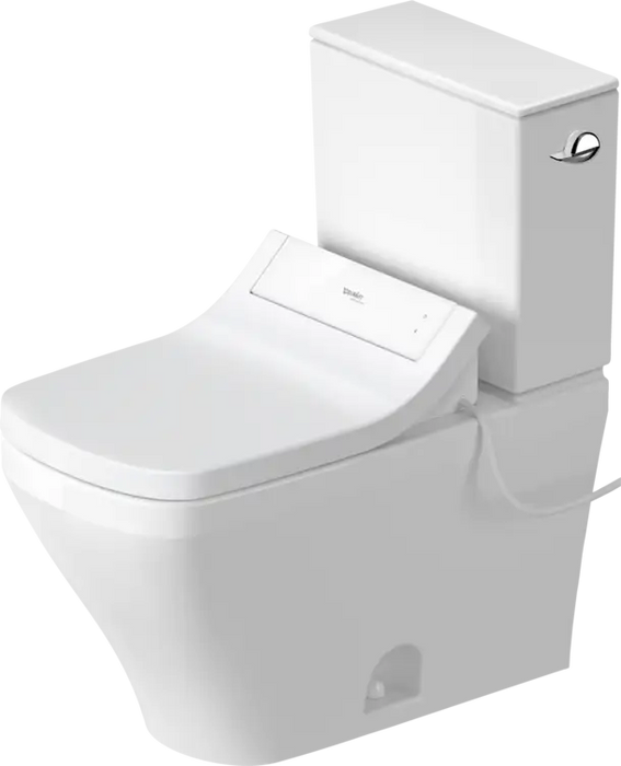 Duravit-DuraStyle Two Piece Toilet, Elongated  1.28/1.28 GPF, with Slow Close, White High Gloss