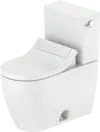 Duravit-ME by Starck floor standing toilet set, Elongated  1.28/1.28 GPF, with Slow Close, White High Gloss