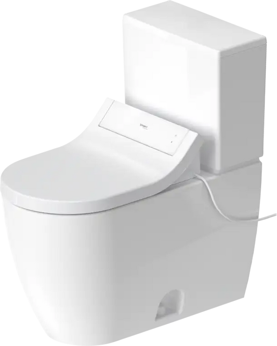 Duravit-ME by Starck floor standing toilet set, Elongated  1.28/1.28 GPF, with Slow Close, White High Gloss