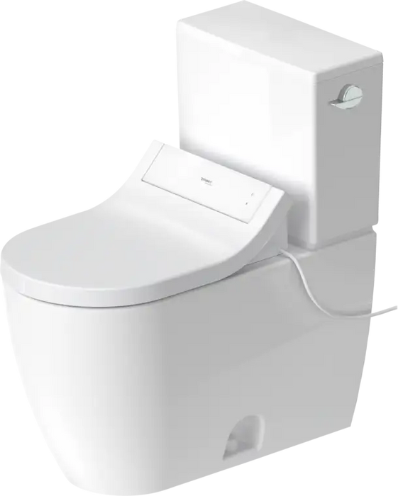 Duravit-ME by Starck floor standing toilet set, Elongated  1.28/1.28 GPF, with Slow Close, White High Gloss
