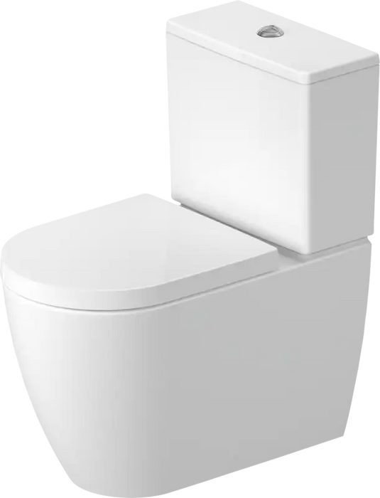 Duravit-ME by Starck Two Piece Toilet  0.8/1.6 GPF, with Slow Close, Removable Seat, Trip lever placement: Top, White High Gloss