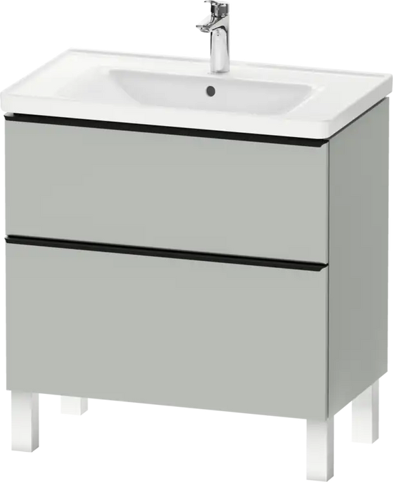 D-Neo Vanity cabinet with sink  Number of drawers: 2, with Overflow, White Matte