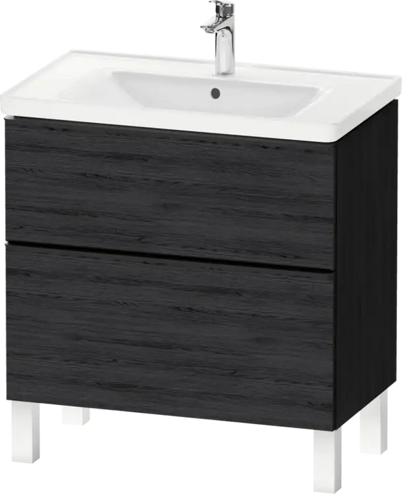 D-Neo Vanity cabinet with sink  Number of drawers: 2, with Overflow, Concrete Gray Matte