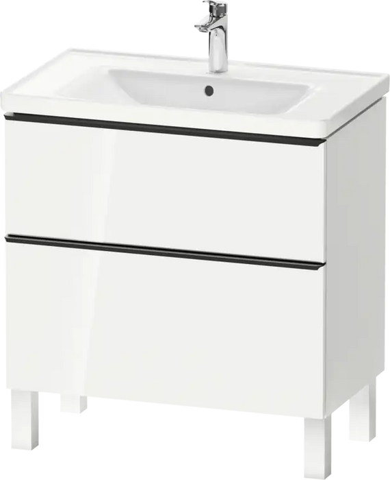 D-Neo Vanity cabinet with sink  Number of drawers: 2, with Overflow, Concrete Gray Matte