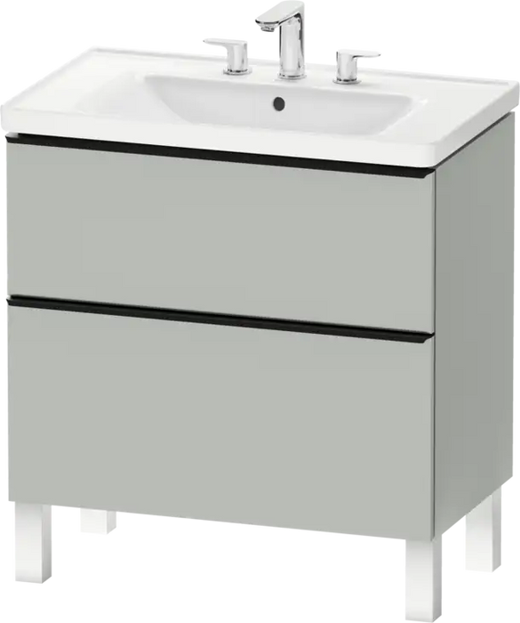 D-Neo Vanity cabinet with sink  Number of drawers: 2, with Overflow, Concrete Gray Matte