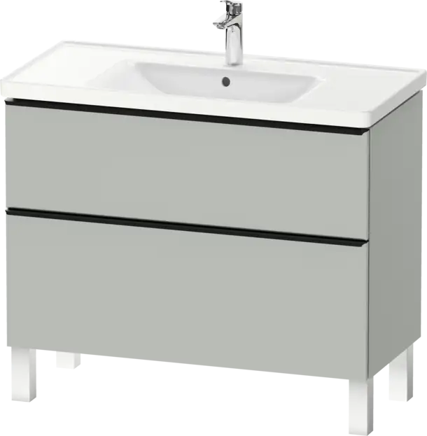 D-Neo Vanity cabinet with sink  Number of drawers: 2, with Overflow, White Matte