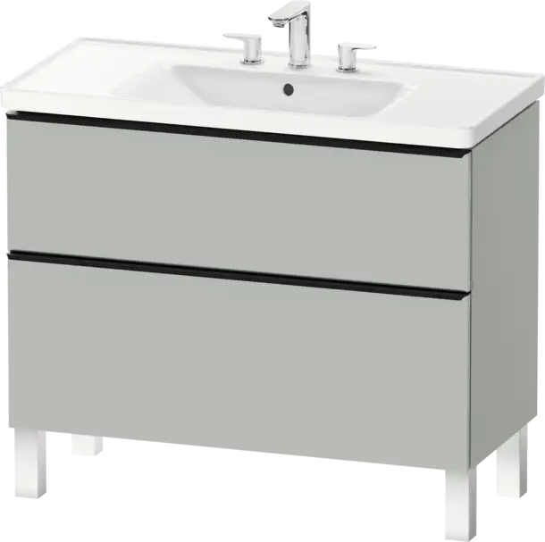 D-Neo Vanity cabinet with sink  Number of drawers: 2, with Overflow, Concrete Gray Matte