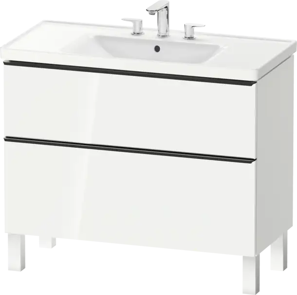 D-Neo Vanity cabinet with sink  Number of drawers: 2, with Overflow, Concrete Gray Matte