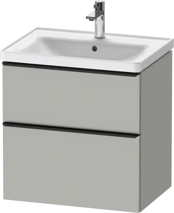 D-Neo Vanity cabinet with sink  Number of drawers: 2, with Overflow, Oak Black Matte