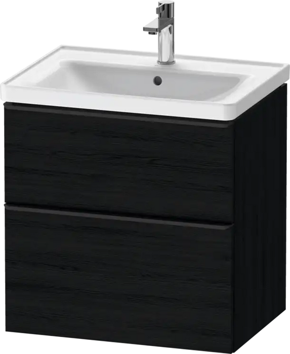 D-Neo Vanity cabinet with sink  Number of drawers: 2, with Overflow, White Matte
