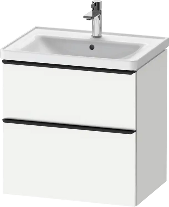 D-Neo Vanity cabinet with sink  Number of drawers: 2, with Overflow, Oak Black Matte