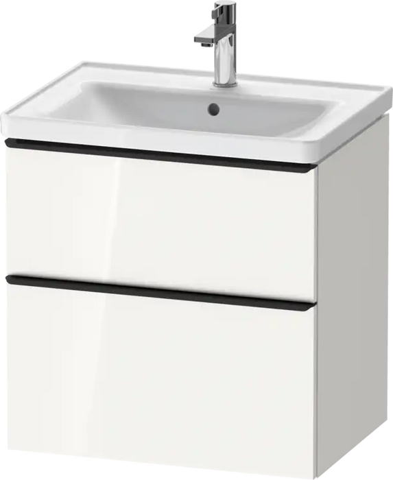 D-Neo Vanity cabinet with sink  Number of drawers: 2, with Overflow, Oak Black Matte